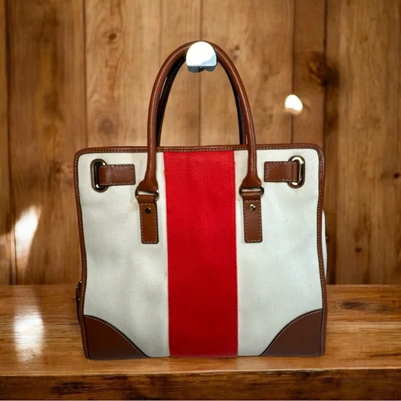 Michael Kors Hamilton Large Stripe Canvas Tote
Limited Edition Red and Cream - Picture 2 of 11